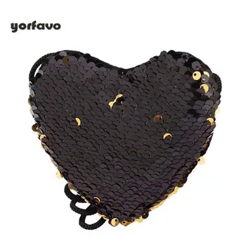 

Yorfavo Long Rope Mini Cute Small Bag shiny Girls Coin Purse Key Wallet New Love Shape for Children Kids
