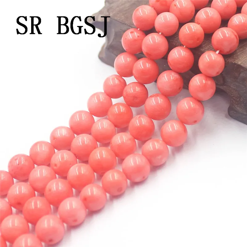 Free Shipping 9 11MM Jewelry Making Diy Bracelet Necklace Round Natural Pink Coral Beads 15&quot|Бусины| |