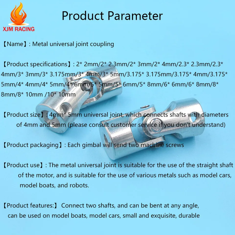 Universal Joint Coupling  3.17mm To 5mm  Shaft Coupler Me Joint Motor Connector - View #8