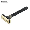 YINTAL Adjustable Butterfly Open Double Edge Safety Razor 3 Colors Brass Long Handle Razors ► Photo 1/6