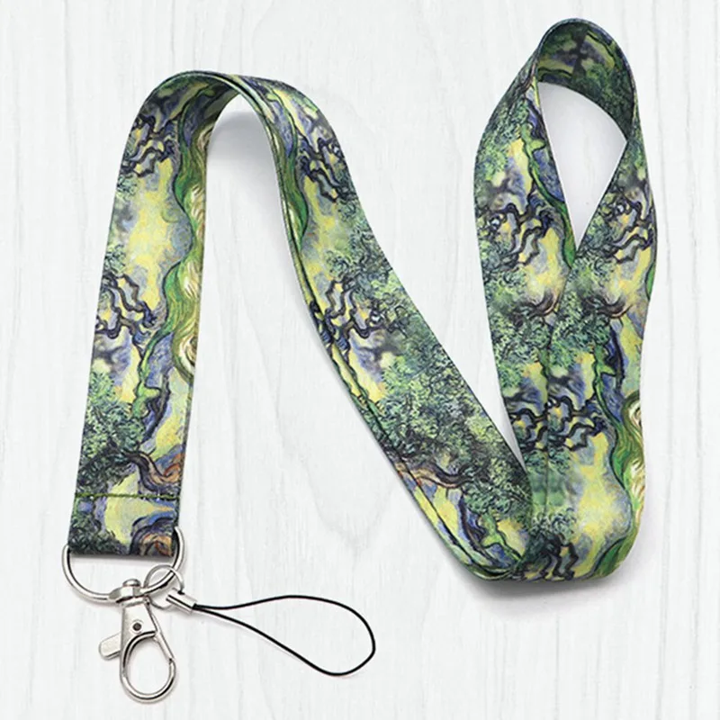 Ван Гог кипарисовый шнурок для дерева бейдж ID Lanyards/Мобильный телефон Веревка/ключ шнурок шейный ремень аксессуары