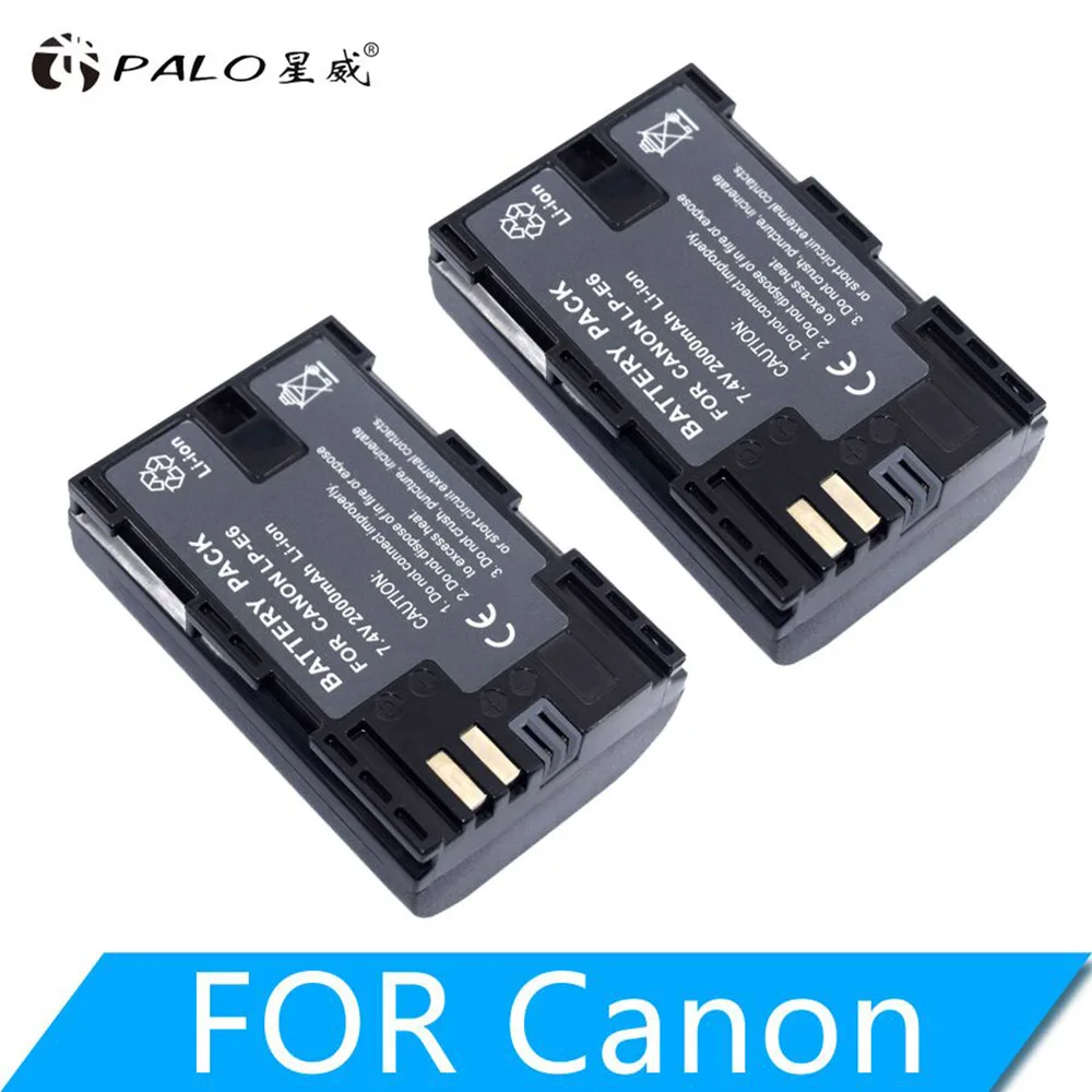 2PCS 1 шт. LP-E6 LP E6 LPE6 Камера Батарея для Canon 5D Mark II III 7D 60D EOS 6D, аксессуары - Цвет: 2PCS