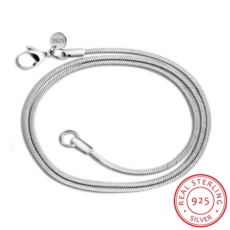 Горячая Распродажа, 3 мм, оригинальное серебряное ожерелье-цепочка в виде змеи для женщин и мужчин, 16-24 дюйма, длинное мужское ожерелье, ювелирные изделия