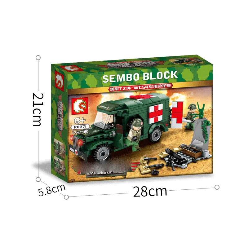 Black Hawk building block toy model car US Army T214-WC54 military ambulance toys 102071 Black Hawk building block toy model car US Army T214-WC54 military ambulance toys 102071