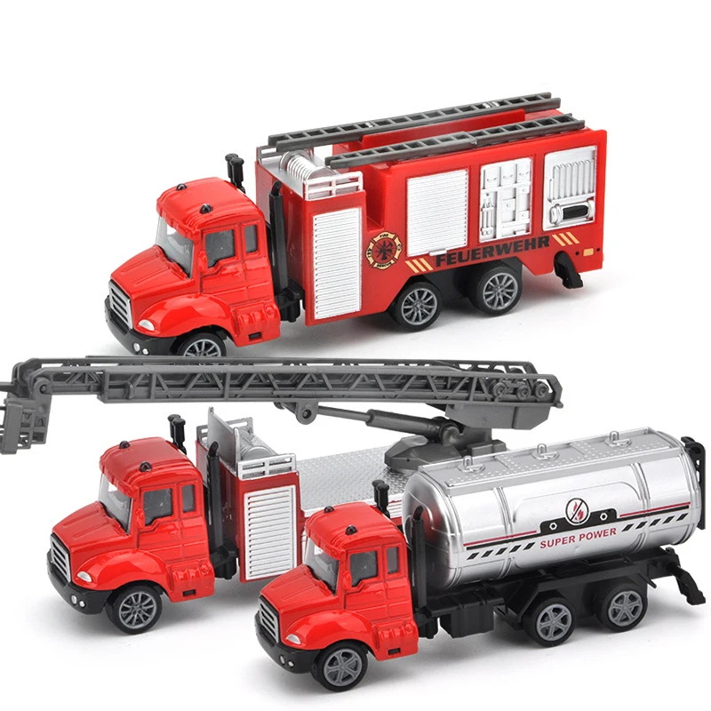 

1:64 Simulation Fire Truck Series Car Model Toy Pull Back Metal Alloy Diecasts Vehicles Car Birthday Gift for Children Boys Y053