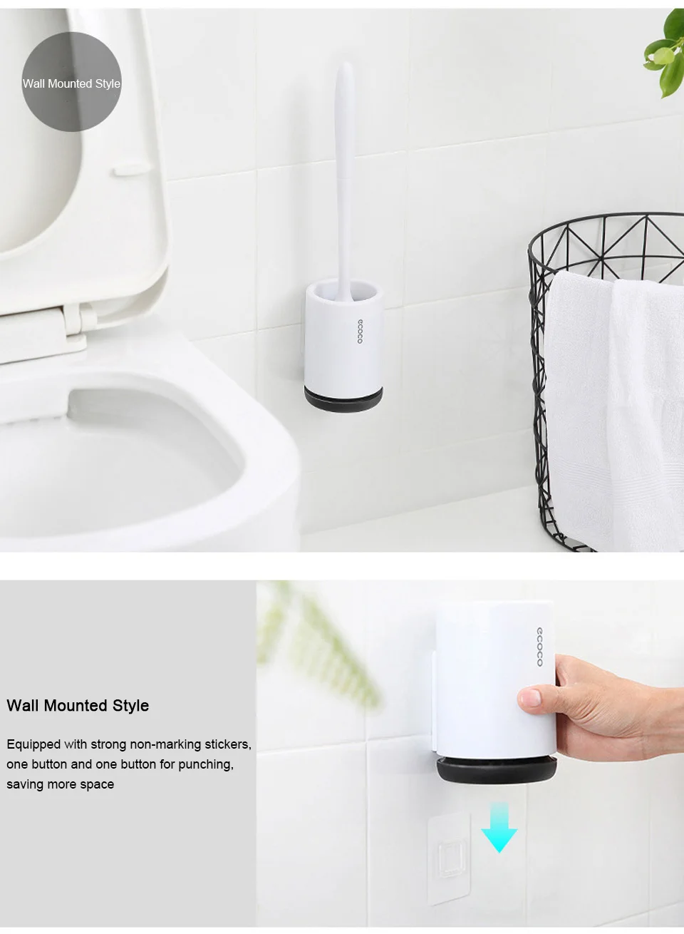 Новая простая туалетная щетка TPR напольная настенная Чистящая Щетка аксессуары для ванной комнаты бытовой набор