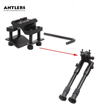 

Hunting 8''-9.65'' Heavy Duty Tripod Universal Bipod Mount + free Double rail Barral Tube Adapter Airsoft Toy Party