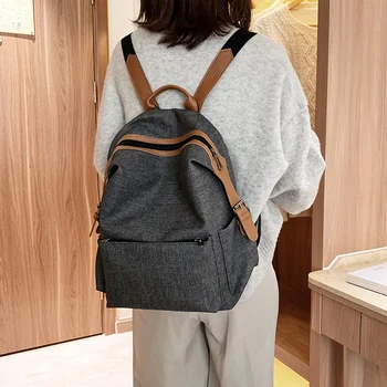 

Women Backpack Fashion Women Shoulder Bag solid color School Bag For Teenage Girl Children Backpacks Travel Bag