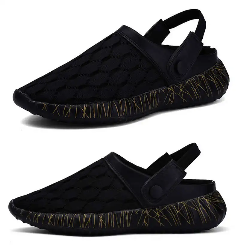 Comfort Men Shoes Casual Big Size Men's Home Slippers Fashion Mesh Soft Summer Sandals Crock Fishing Quick-drying Man Slipper B1