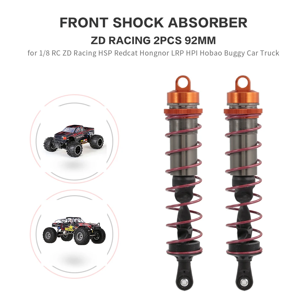 

2pcs ZD Racing 143mm Rear Shock Absorber Damper Suspension for 1/8 JLB HSP HPI Redcat RC Off-Road Car Truck RC Parts