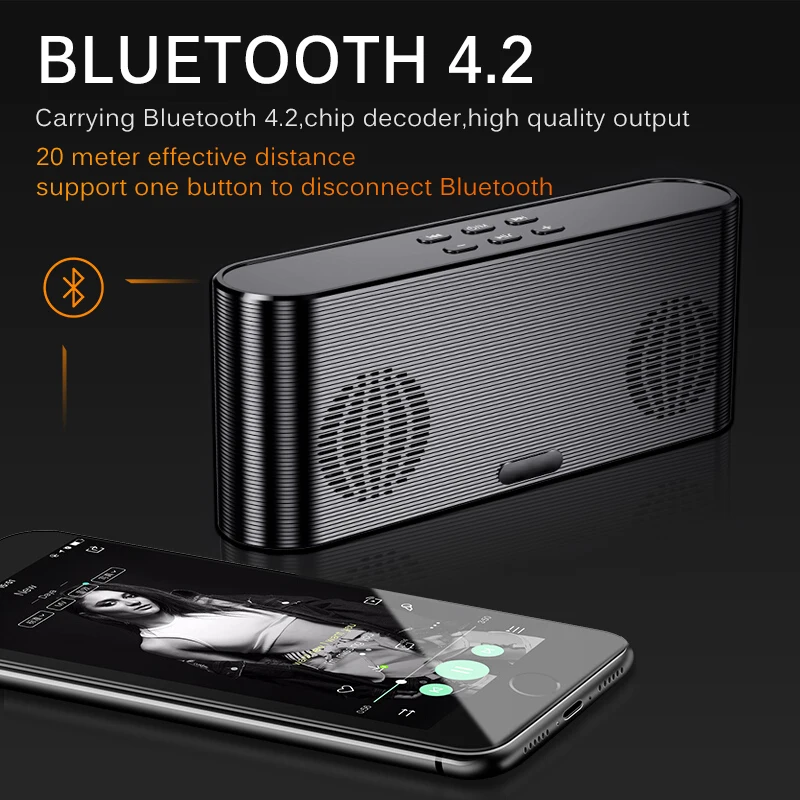 Портативный Bluetooth динамик тяжелый сабвуфер 3D стерео музыка объемный домашний