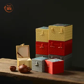 

The Great Wall Brocade Box Multicolor Simple Bone Fastener Teapot Crafts Display Packaging Gift Box candy box gift box