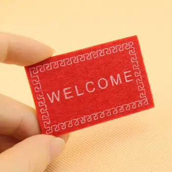 

Mini non-woven fabric door looks realistic lovely Mini Welcome Non-woven Fabric Door Mat Carpet 1/12 Dollhouse Miniature Decor