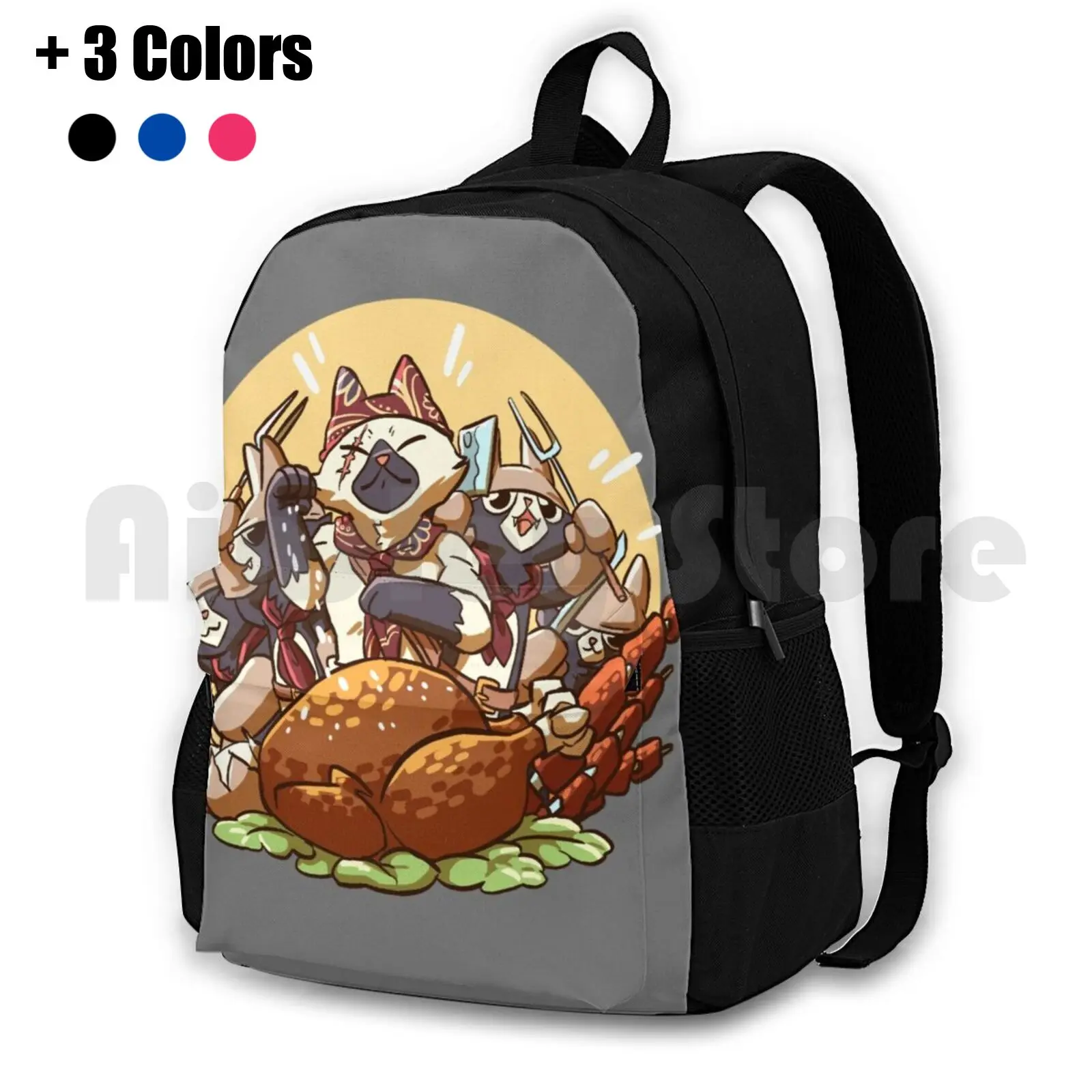 Meowscular Chef Bae Zaino Da Trekking All'Aperto Impermeabile Campeggio Viaggio Monsterhunter Monster Hunter World Monster Hunter World