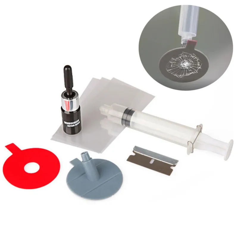 

DIY Car Windshield Repair Kit Tools Auto Glass Windscreen Repair Set Give Door Handle Protective Decorative Stickers