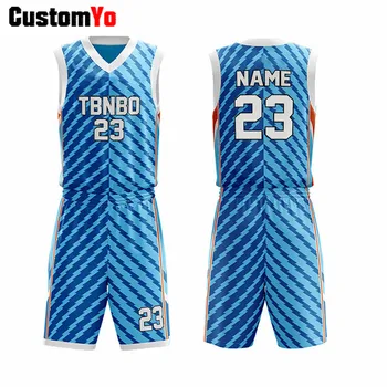 

Custom Cheap Blank Basketball Jersey Uniforms Club Blue Basketball Shorts