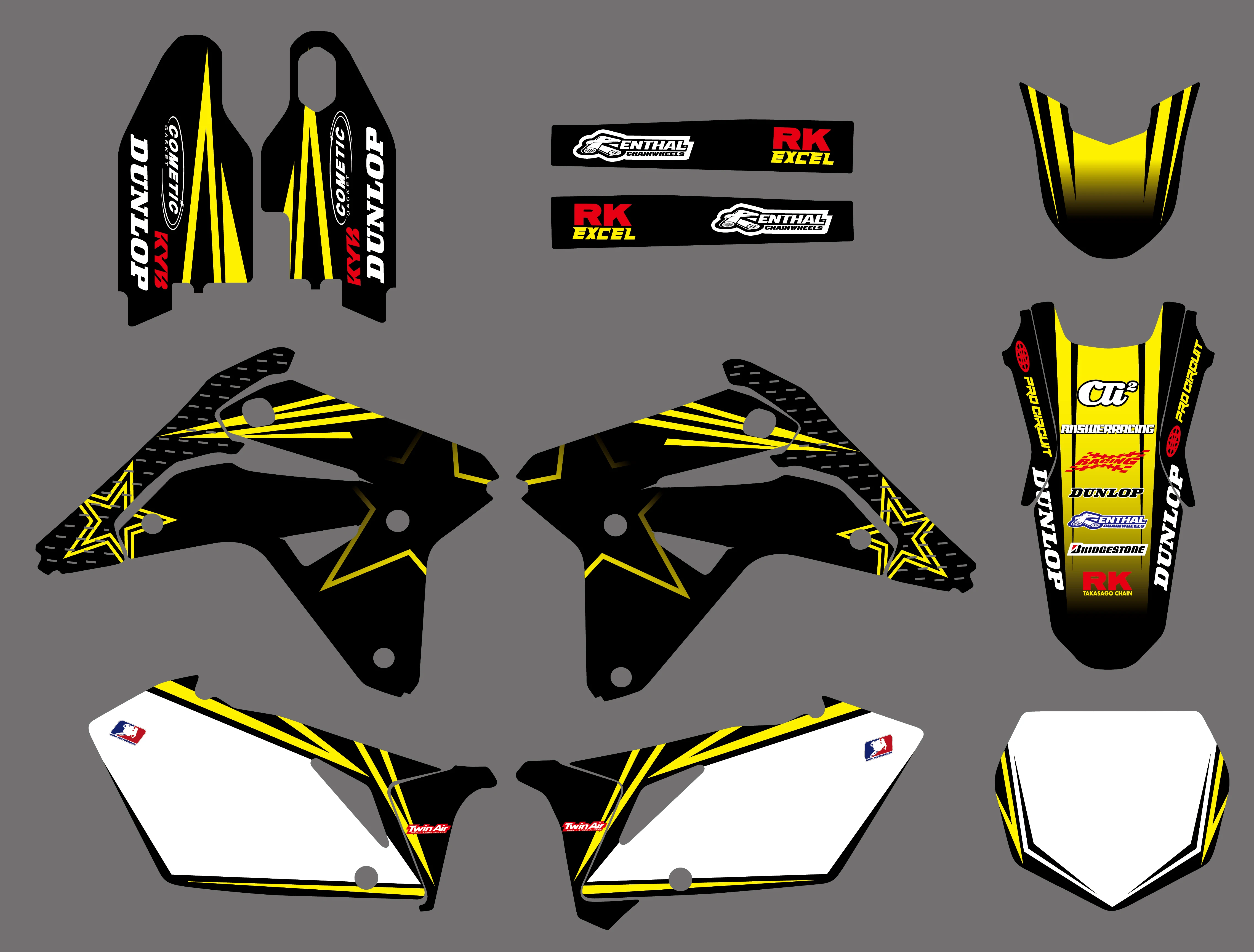 Новые командные наклейки графические фоны для Suzuki RMZ450 RM Z 450 RMZ 2007 мотоцикла|stickers for