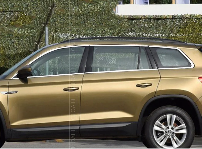 Hivotd для Skoda Kodiaq шкода кодиак, аксессуары, отделка окна автомобиля, полосы, украшения, чехлы, внешние посты, рамка, хром, Стайлинг,,, ，автотовары аксессуары для авто