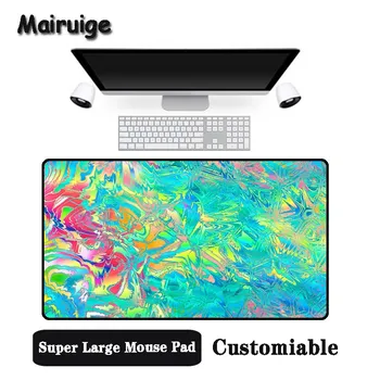 

Mairuige Big Promotion Large Size Multi-size Locked Mouse Cyan ripple oil painting Pattern PC Computer Notebook Desk Mat
