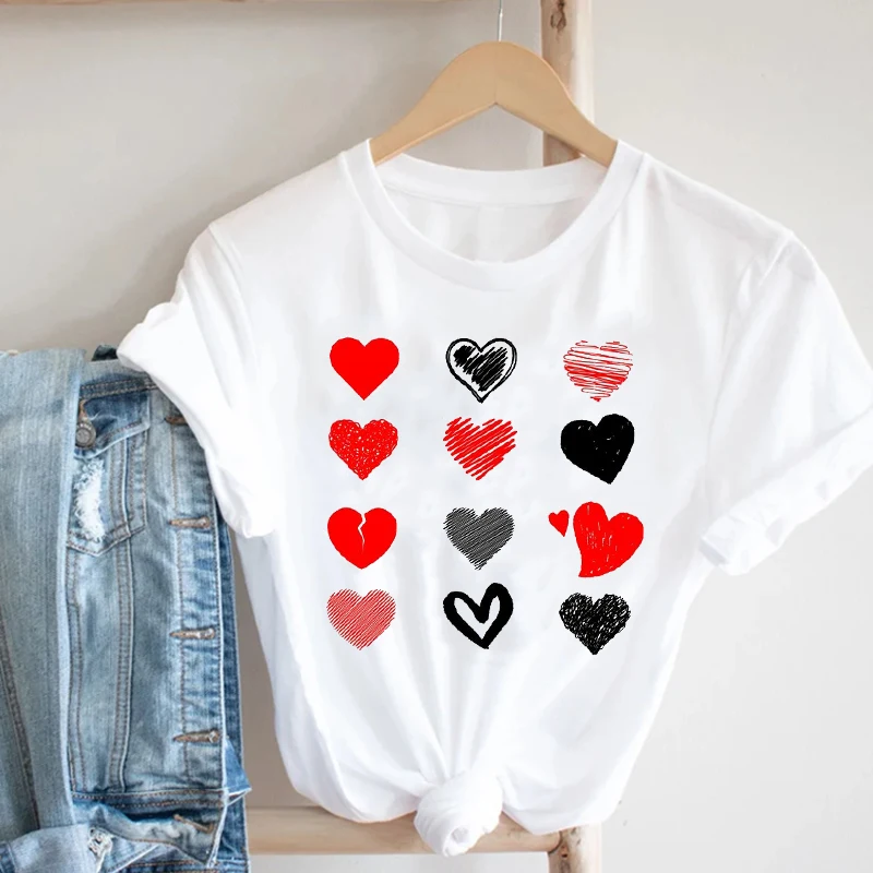 Women Printing Butterfly 90s Sweet Love Kawaii Valentine's Day Fashion Clothes Print Tee Top Tshirt Female Graphic T-shirt