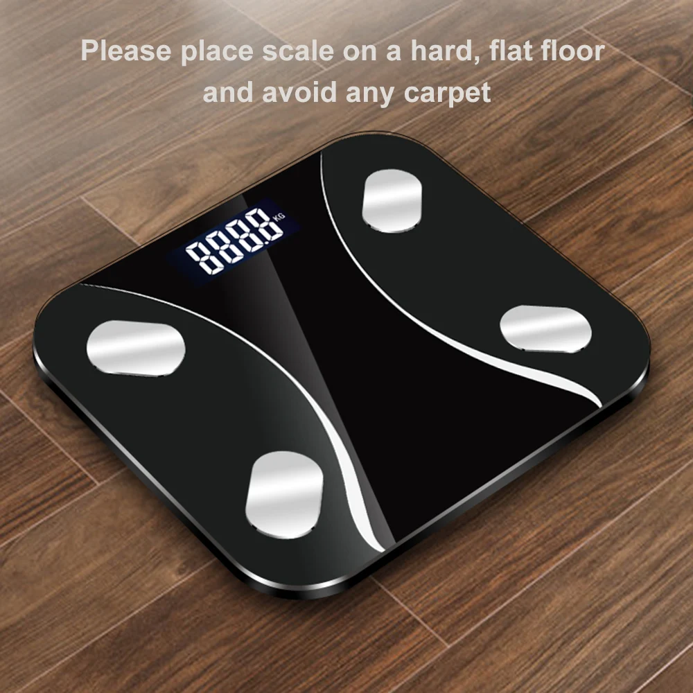 

Professional Smart BMI Scale BT Connection Fat Scale Body Fat Weigh Composition Scale Monitor Analyzer with Data Black