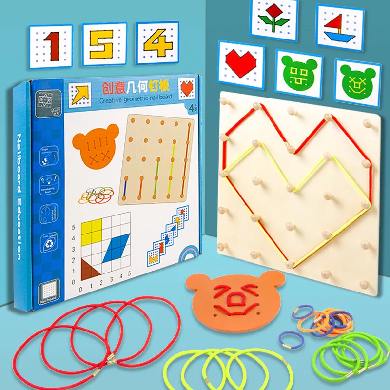 30 шт. CardsKids игрушка Монтессори графика резиновый галстук для ногтей геофборная