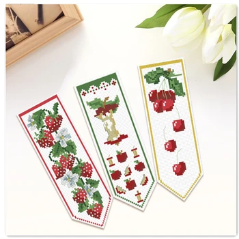 Motifs de fruits de pomme des deux côtés, kit de point de croix, signets comptés, tissu plastique, couture, kit d'artisanat d'aviation, 18ct, 14ct 1