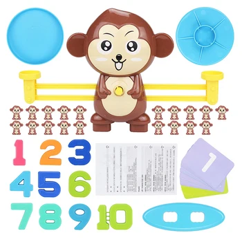 

Monkey Cat Match Balancing Scale Number Balance Game Math Match Game Board Toys Kids Educational Toy to Learn add and subtract