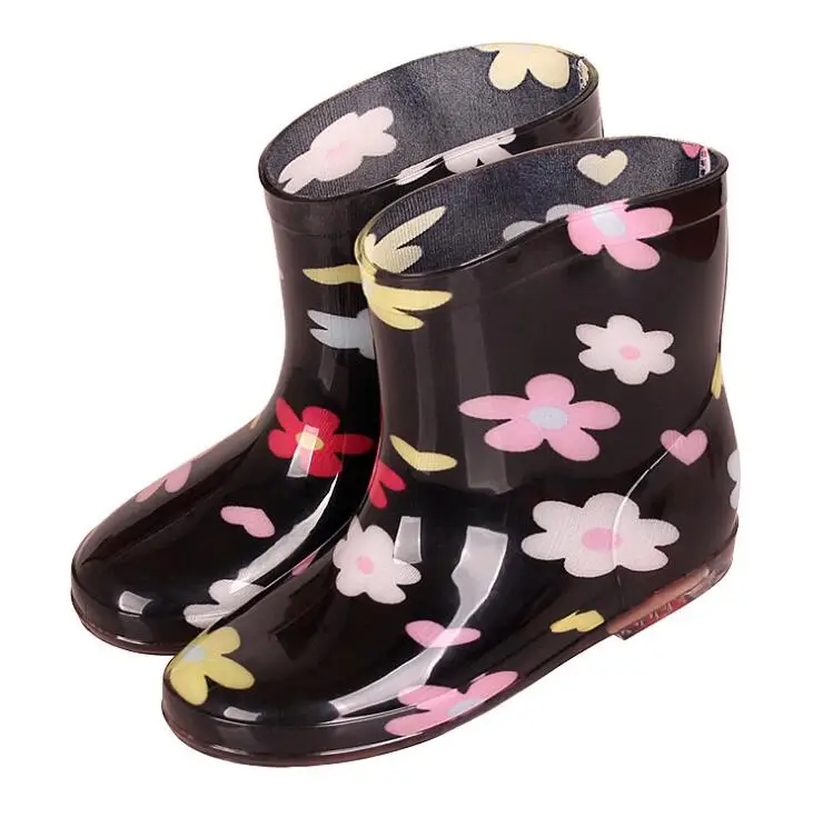Горячая Новая мода Классическая Детская обувь ПВХ мультфильм резиновая водонепроницаемая обувь для дождливой погоды, резиновые сапоги новые детские ботинки детские дождевые ботинки - Цвет: R7