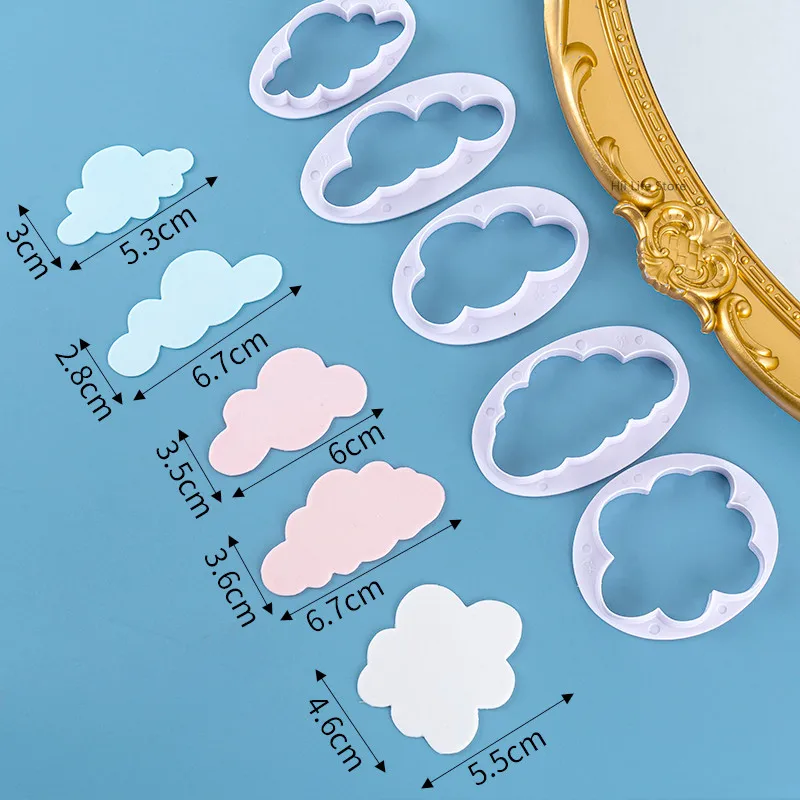 Polymer Clay Tools Pottery Tools Clay Sculpting Tools Pottery Sculpting Tools Clay Craft Tool Cloud Mold Clay Polymer Heart-shaped Star Printing Cutting Mold DIY Ceramic Clay Sculpture Geometric Figure Modeling Tool