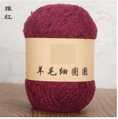 ya hong 100 г = 2 шт., Итальянская шерсть, маленькая пряжа, ручная вязка, шерстяная нить, нейлоновая пряжа, теплая - Цвет: ya hong