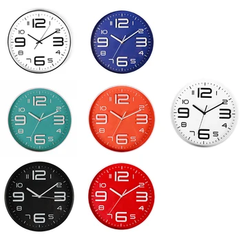 

Indoor Big 3D Number Quartz Silent Non Ticking Wall Clock Quiet Movement Decorative Battery Operated 10 Inch Red