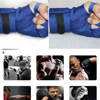 

1pair 2.5m Cotton Bandage Boxing Wrist Bandage Hand Wrap Combat Protect Boxing Kickboxing Muay Thai Handwraps Training Gloves