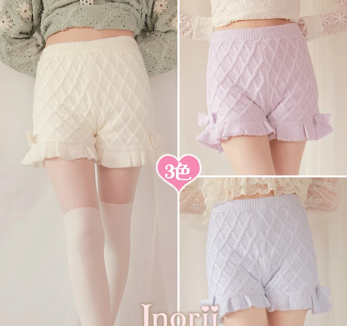 

Princess sweet lolita shorts BOBON21 butterfly knot fungus side of the three-dimensional diamond lattice wool shorts B1087