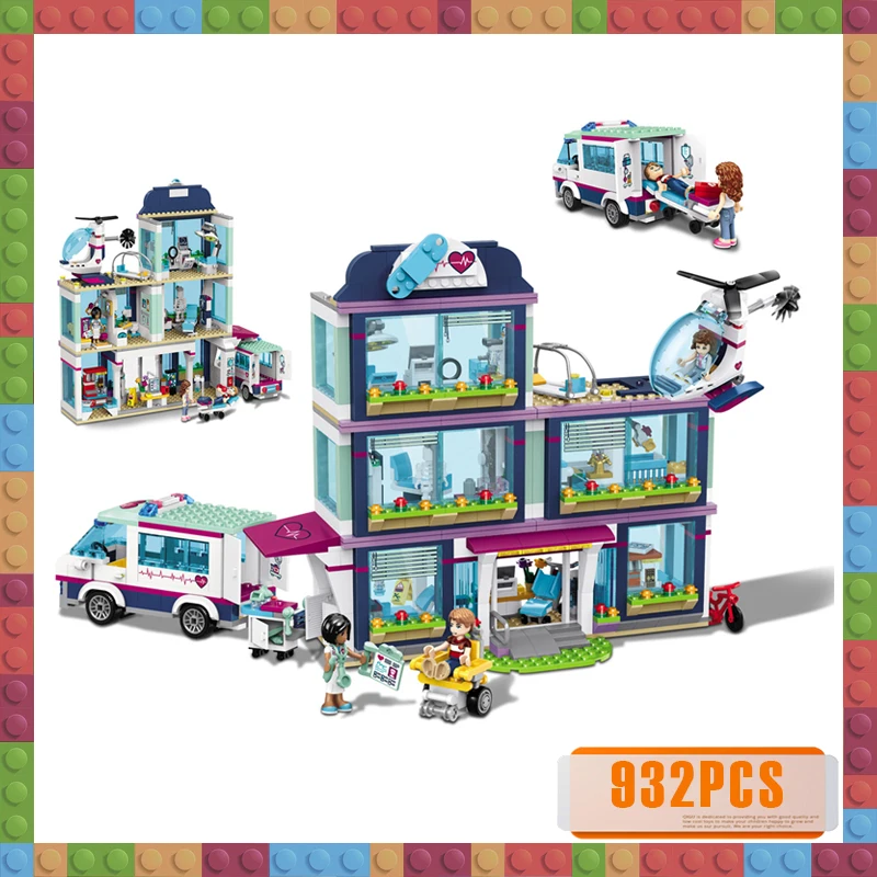 

932PCS Small Building Blocks Toys Compatible with Legoinglys Friends Heartlake City Hospital Gift for Girls Boys Children DIY