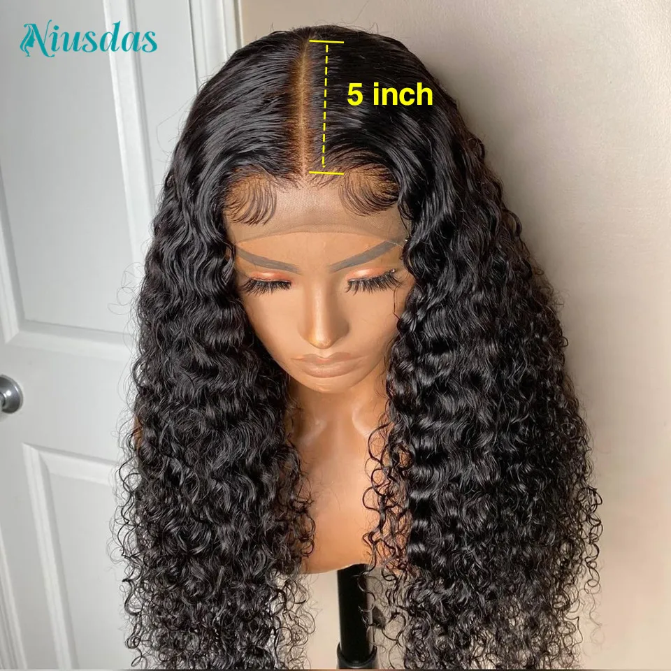 30 Inch Curly Human Hair Wig 5x5 Lace Closure Wig Transparent Lace Wigs