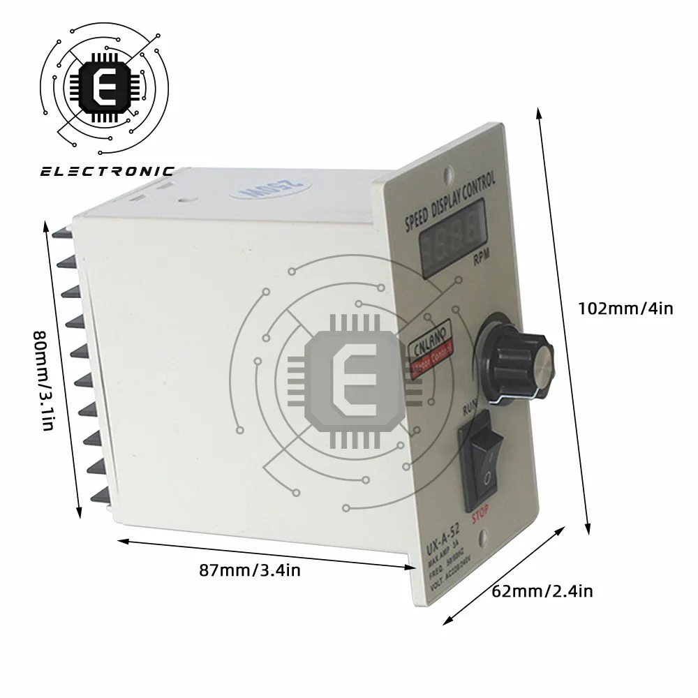 Digital Speed Display Control 400W AC220V Motor Speed Governor UX 52 Regulator Controller Forward & Backward 50/60hz 90-1400 RPM
