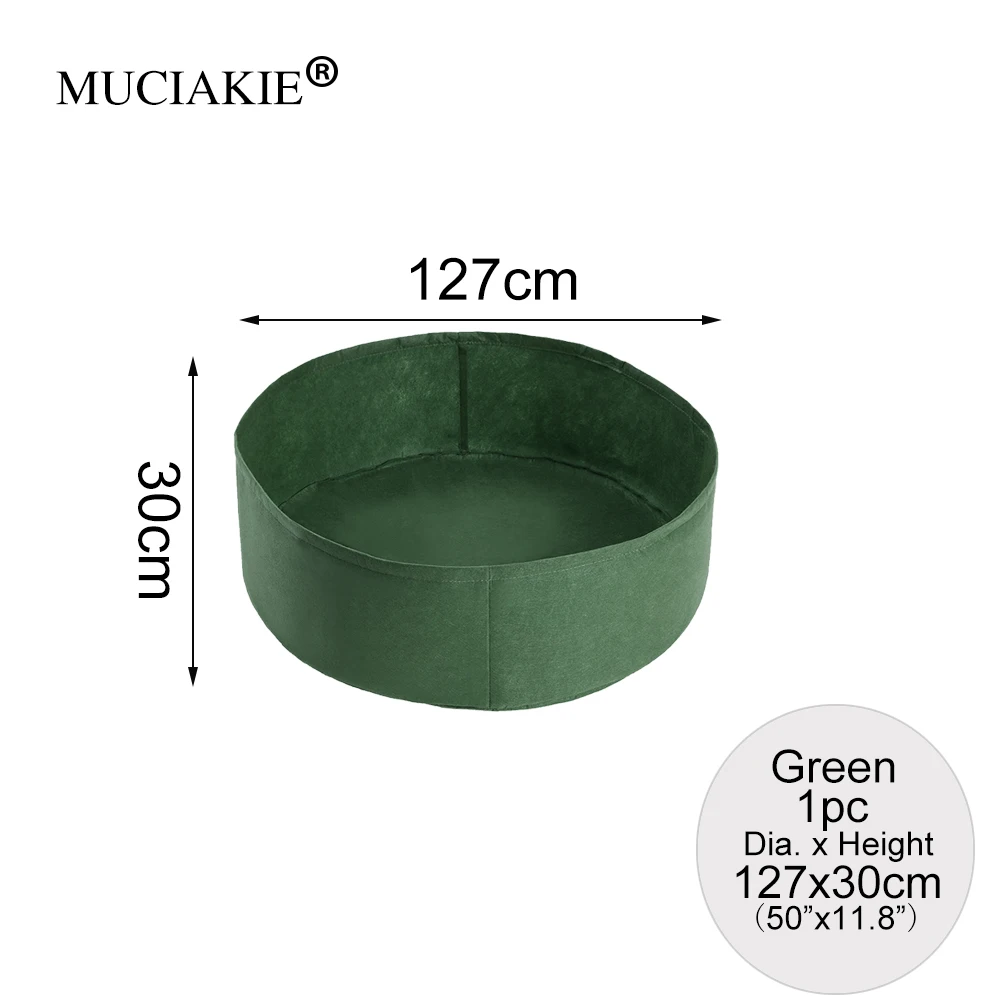MUCIAKIE, 1 шт., 127x30 см, 100 галлоновый горшок, контейнер для растений, контейнер для выращивания, инструменты, садовые горшки, принадлежности для растений - Цвет: 1PC Green
