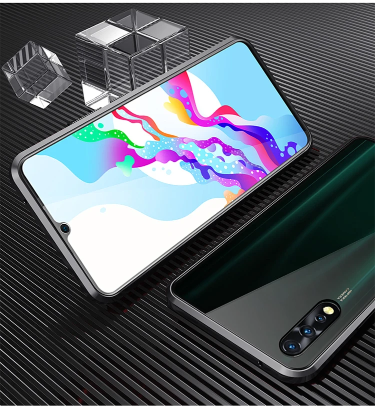 Защитная крышка для Vivo Y7S чехол Магнитный Стекло телефон крышка для Vivo Y17 передней и задней Стекло крышка аксессуары для мобильного телефона