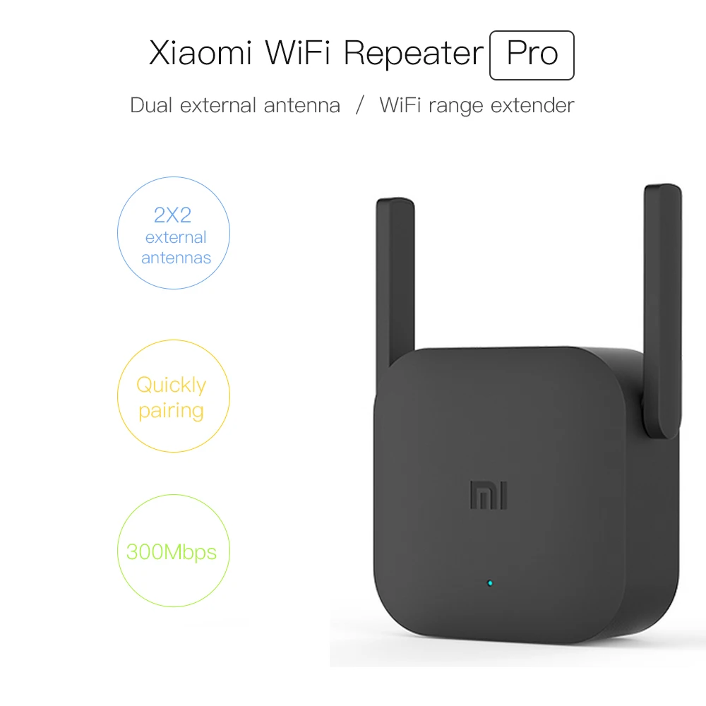 Xiaomi Mi Wi-Fi ретранслятор Pro/повторитель 2 расширитель 300 Мбит/с Беспроводная сеть Repetidor WiFi усилитель сигнала сетевой маршрутизатор WiFi