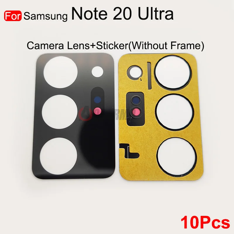 smartphone camera lens 10Pcs Rear Back Camera Lens Glass With Adhesive Lens Frame Cover Sticker For Samsung Galaxy Note 20 Ultra 20U Replacement parts sony mobile lens Lenses