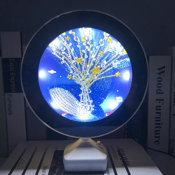 

Sleeping Light Bedroom Bedside Table Lamp DIY Diamond Painting Bird Special Shaped Embroidery Rhinestones LED Night Light