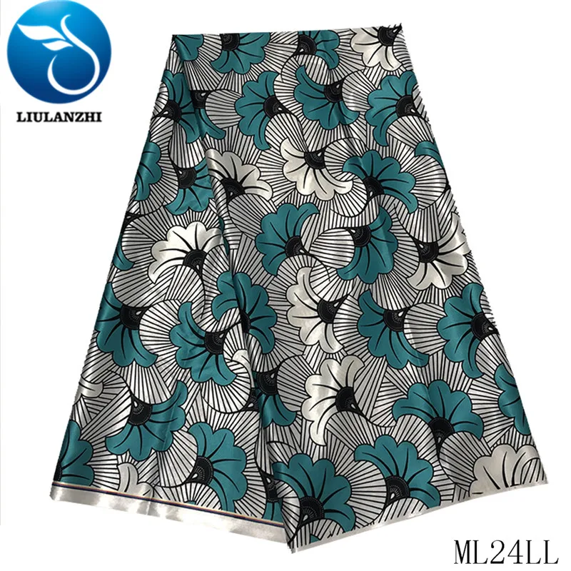 LIULANZHI нигерийская Атласная Ткань 5 ярдов новейший дизайн Восковая печать на ткани Африканский Атлас для платья Швейные ML24LL30-39