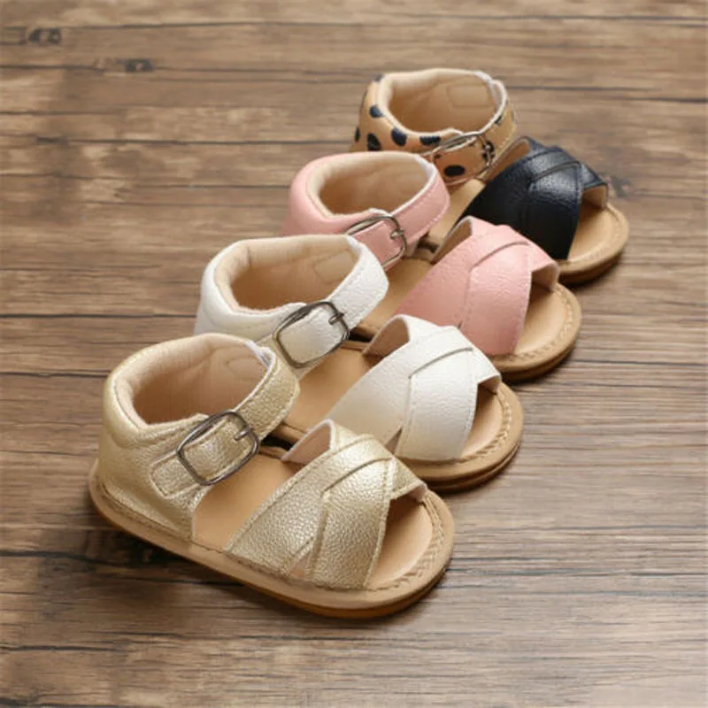 Pudcoco US Stock Fashion Newborn Infant Baby Girls 0-18M Sandals Prewalker Non-slip PU Leather Shoes