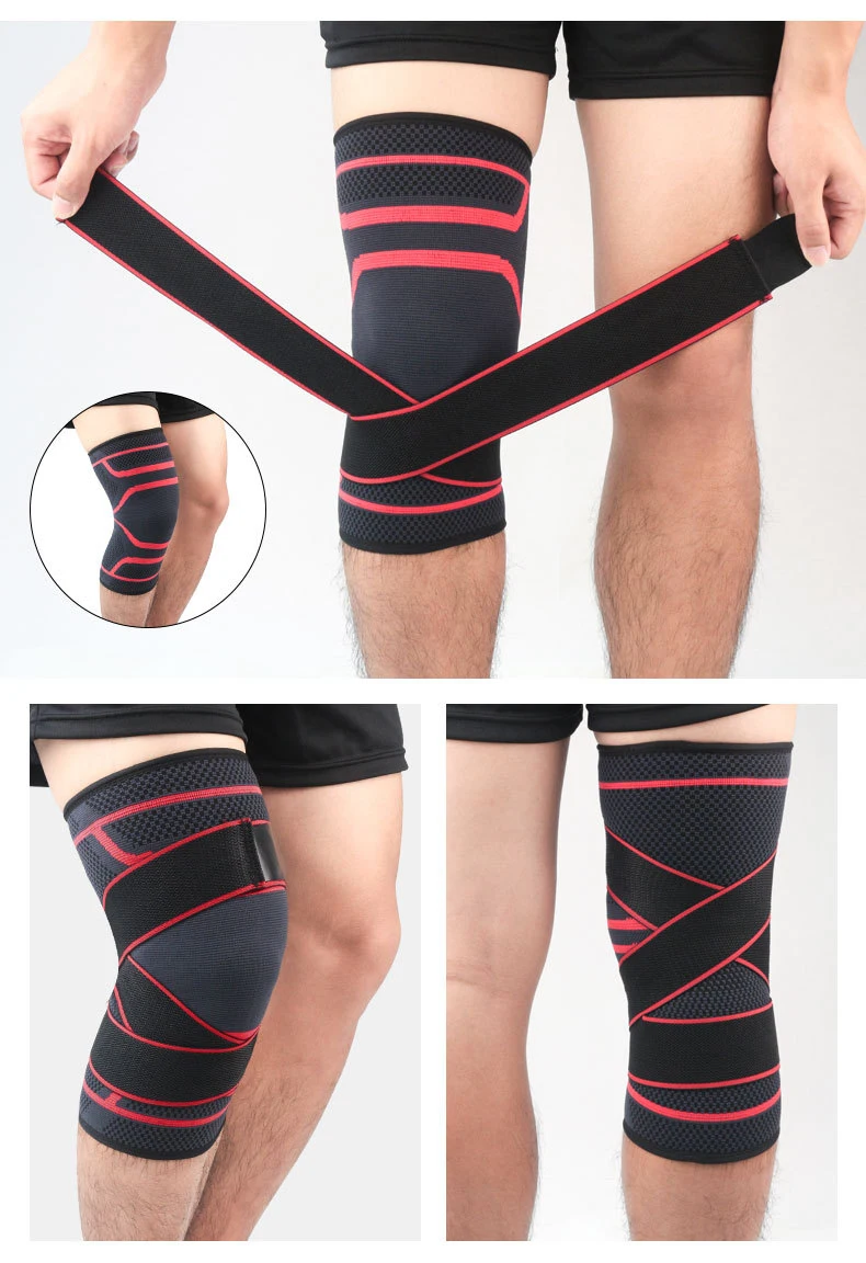 1 PCS Knitted Compression Kneelet Protection Bandage for Basketball Football Volleyball Sport Knee Support Brace Adjustable Belt