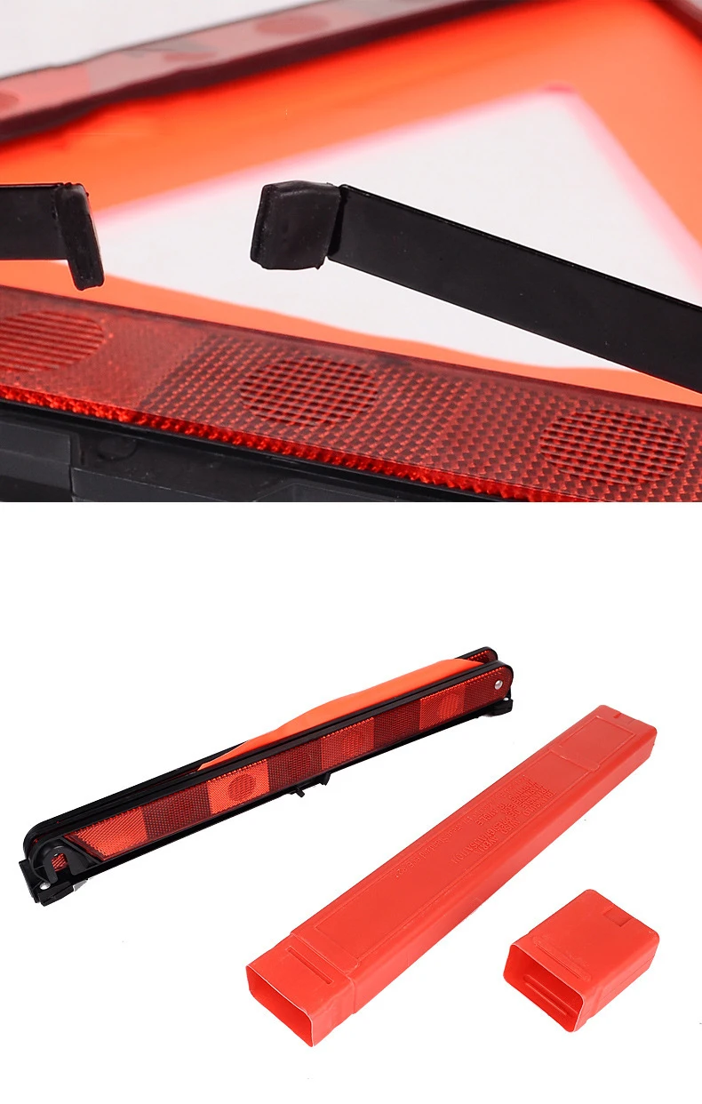 Refletor de Emergência Tripé para Carro Tira de Aviso Acessórios para Carro Triângulo Dobrável 9 Triângulo refletor de emergência, tripé para carro,