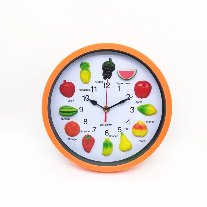 

Factory Direct Cool Cute Candy-Colored Stereo Fruit Clock Face 25CM Wall Clock Hot Selling Wall Clock