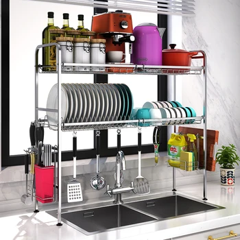

304 stainless steel bowl sink drain rack kitchen rack