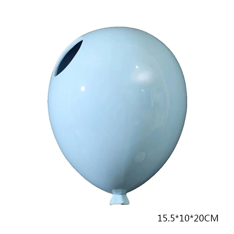 Light blue L Креативный керамический воздушный шар дизайн настенный цветок горшок гостиная настенный цветок ваза домашнее украшение Стены свадебный подарок - Цвет: Light blue L