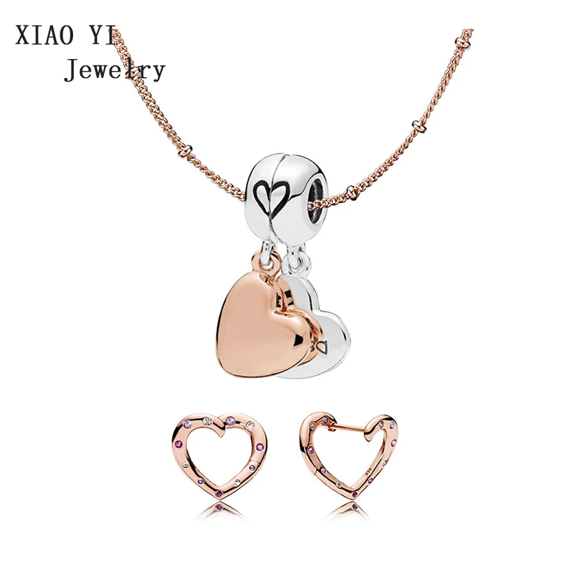 Экшн-камера XIAOYI Серебро 925 пробы ожерелье из розового золота и подвеска любовь соответствующий стиль ожерелья изысканная простота высокого качества